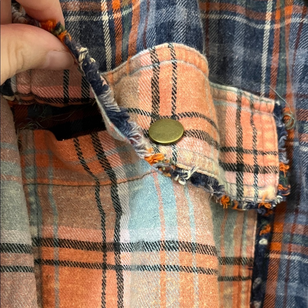 Oli & Hali Plaid Button Down Shirt - Red and Blue - Picture 5 of 12